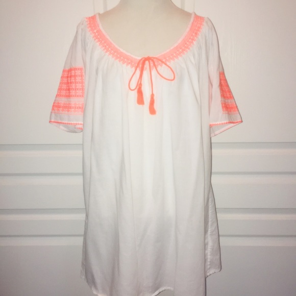 J Crew White Cotton Tunic Coverup Dress L 🌸 - Picture 5 of 8